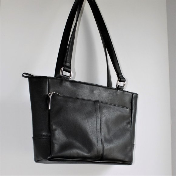 Giani Bernini Black Leather Organizer Shoulder Bag - Picture 1 of 7